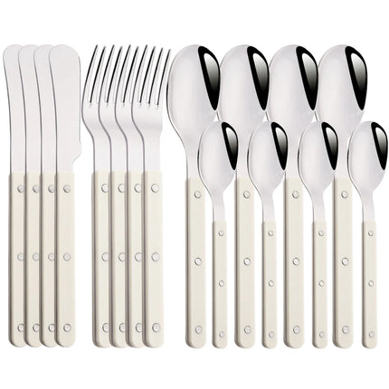 4/16Pcs Acrylic Handle Knife Fork Set Stainless Steels Dinner Cutlery Set Green Silver Western Dinnerware Home Kitchen Flatware