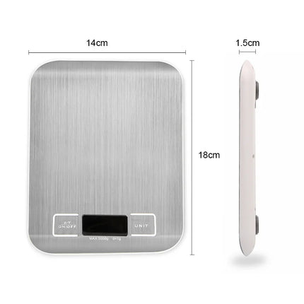 Electronic Digital Scales 5kg 10kg 1g  Weights Scale Stainless Steel  Food Balance Measure Tools LED Display Kitchen Scale