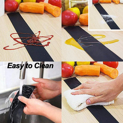 Kitchen Stove Counter Gap Cover T-Shaped Silicone Rubber Strip Oil-Gas Slit Filler Heat Resistant Mat Oil Dust Water Seal