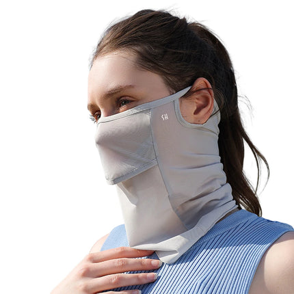 Ice Silk Full Face Sun Protection Mask Breathable Running Sports Mask Soft Anti Ultraviolet Face Scarf for Outdoor Golf Supplies