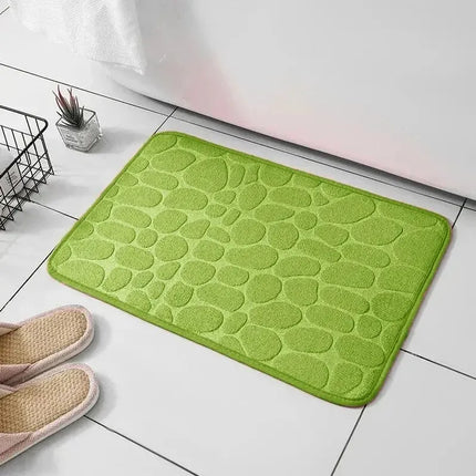 Embossed Fiber Anti-Slip Bathroom Pebble Floor Mat