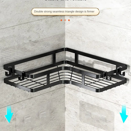 Bathroom Triangle Iron Shelf No Drill Metal Corner Shelf Kitchen Bathroom Accessories Storage Rack Shampoo Storage Rack