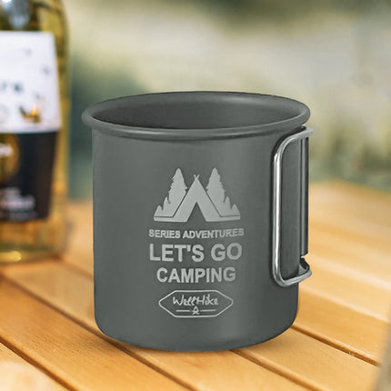 300ML Camping Water Cup Aluminium Alloy Hiking Mug Foldable Handle Travel Coffee Cup Ultra-Light Outdoor Kitchen Equipment