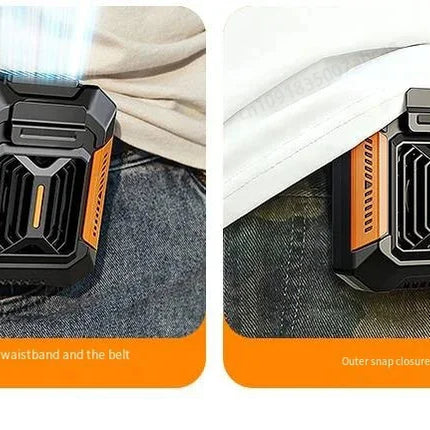 HOMFISH Personal Belt Clip Fan Portable Power Bank Flashlight Wearable Fan Hanging Neck Fan for Outdoor Works Hiking Camping