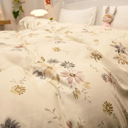 100% Cotton Duvet Cover Double Size Duvet Cover 200x230 Skin friendly Breathable Active Flower Print Pillow Cover Buy separately