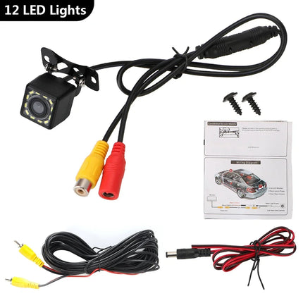 Car 3 In 1 Rear View Camera Parking Sensor Radar Set License Plate Lights Distance Control Parktronic System Universal