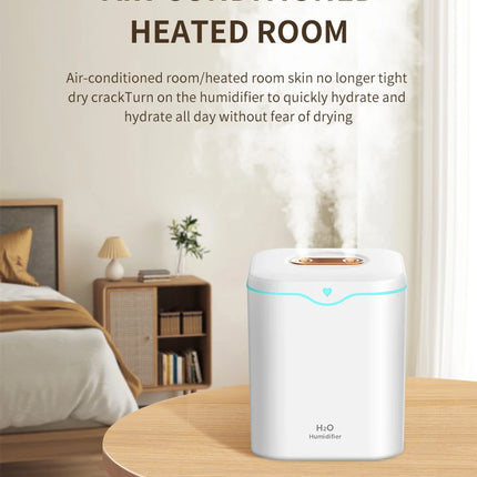 2000ml Large Capacity Double Spray Port Air Humidifier USB Silent Aromatherapy Diffuser Cool Mist Maker for Bedroom Home Office