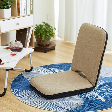 Lazy Sofa Foldable Tatami Floor Chair High Back Support Lounger Multi-Functional Reading Seat Ergonomic Bay Window Bed Seat