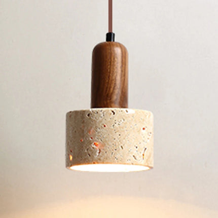 Popular Wabi Sabi Travertine Droplight Over Dining Desk Kitchen Island Yellow Marble Restaurant Decor Pendant Lamp Bedside