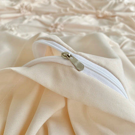 3pcs Bedding Cover, Big Pinch Pleat Duvet Cover, Soft Microfiber Bedding Set with Zipper Closure & Corner Ties