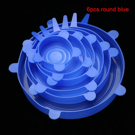 6/12Pcs/Lot Silicone Stretch Lids Universal Taper Pot Bowl Food Wrap Sealed Cover for Kitchen Cookware