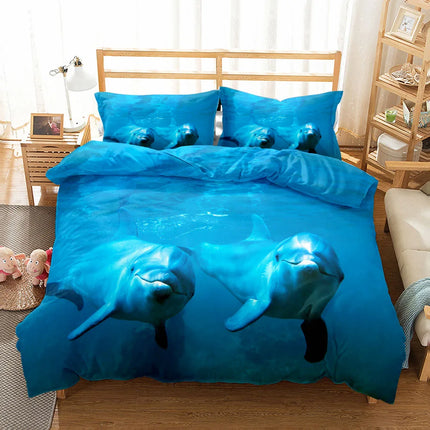 3D Ocean Bedding Set King Queen Double Full Twin Single Size Bed Linen Set