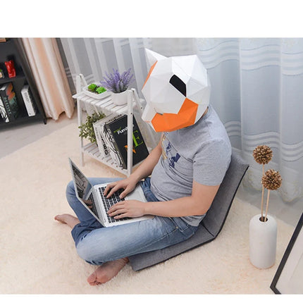 Home Office Floor Chair Folding Multiangle Portable Floor Seat with Adjustable Backrest, Low Folding Chair with Sponge Filling