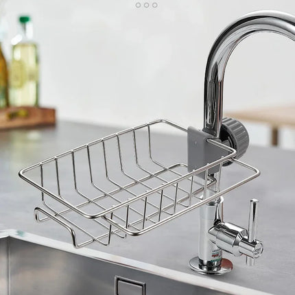 Kitchen Stainless Steel Sink Drain Rack Sponge Storage Faucet Holder Soap Drainer Shelf Organizer Towel Rack Kitchen Accessories