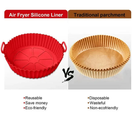 Air fryer Silicone Basket Reusable Container Accessories Oven Tray Pizza Fried Chicken Baking Mold Protector Kitchen Tool 2024