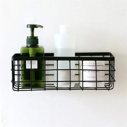 Metal Storage Basket, Black and White, Office Desktop, Cosmetic Sorting Baskets, Kitchen Seasoning Jar Organizer, Iron Box