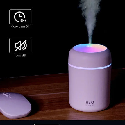Portable LED light mini 300ml h2o Spray Mist humidifier Double Wet Aroma Essential Oil Diffuser Car usb air humidifier