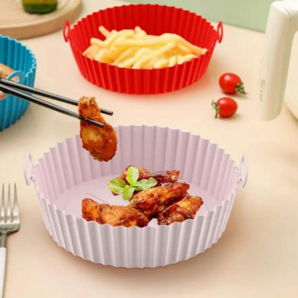 Air fryer Silicone Basket Reusable Container Accessories Oven Tray Pizza Fried Chicken Baking Mold Protector Kitchen Tool 2024