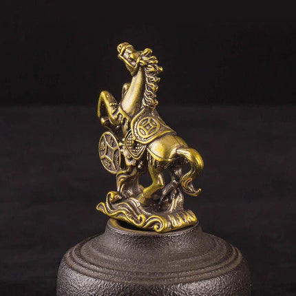 Brass Horse Step on Coins Lucky Statue