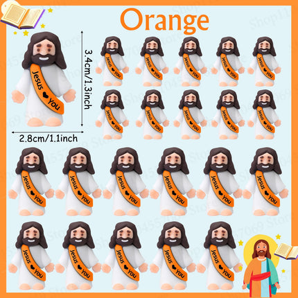 50-200Pcs Mini Jesus Figures Jesus Loves You Christ Toys Multicolor Tiny Jesus Figures Religious Party Favors Easter Egg Stuffer