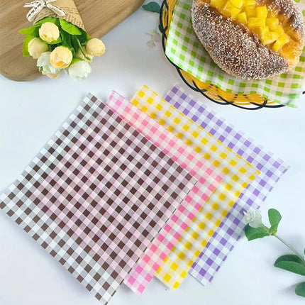 50pcs Food Waxed Paper Oil-Proof Wax Paper Bread Sandwich Burger Fries Macarons Packaging Kitchen Baking Tool Packaging Decor
