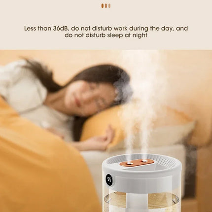 Dual Nozzle Humidifier Multifunctional Household Atomizer 2L Night Light Intelligent Digital Display Bedroom Office Fresh Air