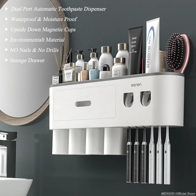 Magnetic Adsorption Inverted Toothbrush Holder