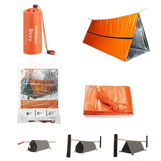 2-Person Emergency Tent Shelter Bivy Kit