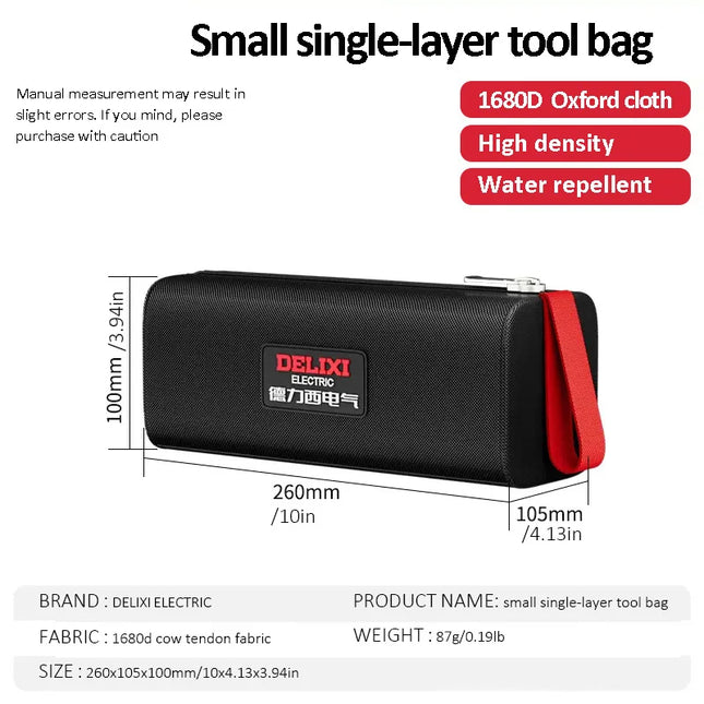 DELIXI ELECTRIC Tool Bag Oxford Cloth Portable Storage Bag, Professional Electrician and Carpenter Repair, Home Storage, HandBag