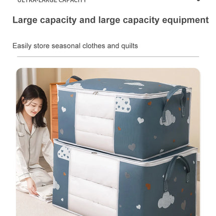 Wardrobe Organizer Large Capacity Quilt Storage Bag Clothing Box Bedding Container Polyester Fabric Dustproof Storage Bags