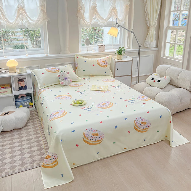 1 printed sheet floral Nordic style Single Double bedding Single Student dormitory bedding (pillowcase not included)