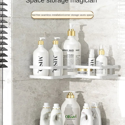 Bathroom Triangle Iron Shelf No Drill Metal Corner Shelf Kitchen Bathroom Accessories Storage Rack Shampoo Storage Rack