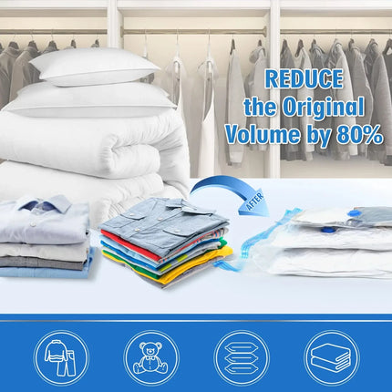 3/5Pcs New Vacuum Storage Bags with Hand Pump for Comforters Clothes Pillow Bedding Blanket Storage Saver 80% More Compression