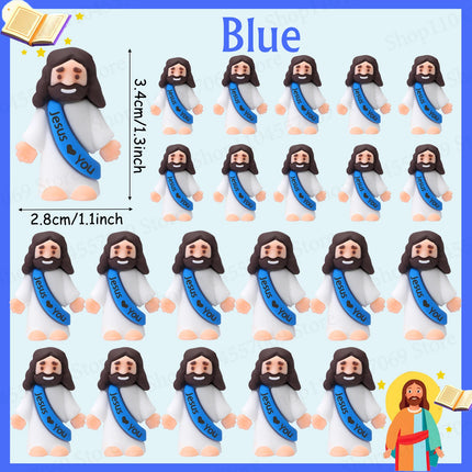 50-200Pcs Mini Jesus Figures Jesus Loves You Christ Toys Multicolor Tiny Jesus Figures Religious Party Favors Easter Egg Stuffer