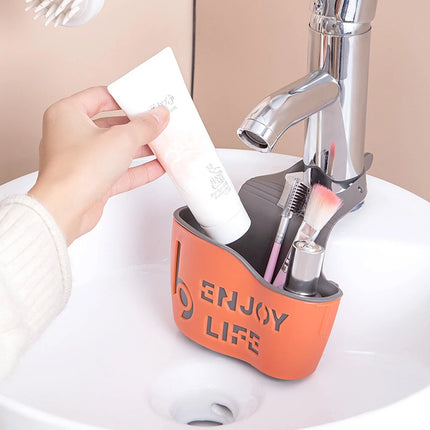 Hot Home Storage Drain Basket Kitchen Sink Holder Adjustable Soap Sponge Shlf Hanging Drain Basket Bag Kitchen Accessories