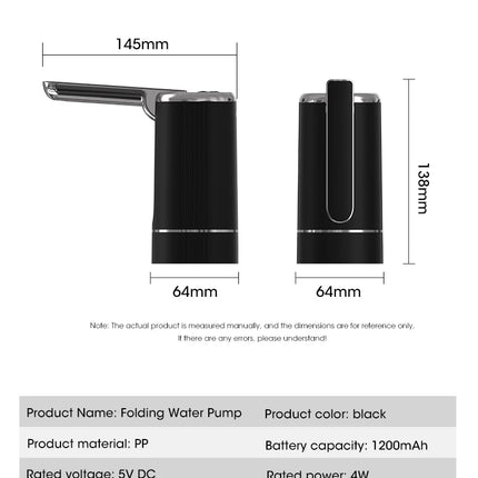 Water Dispensers Foldable Water Bottle Pump Automatic Dispenser Pump Button Control Portable Electric Water Dispenser for Home