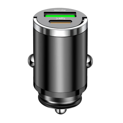Car 100w Charger Fast Charging Metal One Tow Car Charger Flash Charger in Car Mini Pull Ring New PD Car Charger Car Electronic