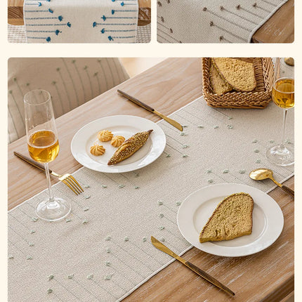 Natural Linen Table Runner with Tassels Dining Decor Wedding Birthday Christmas Decoration for Home tablecloth