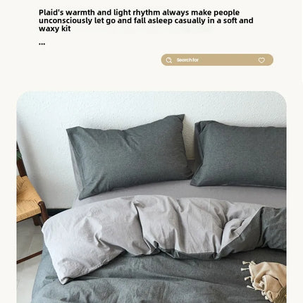 2025 New All-cotton Quilt Cover Class A Yarn-dyed Washed Cotton Single Bed Cover Solid Light Blue Breathable Bedding 220x240