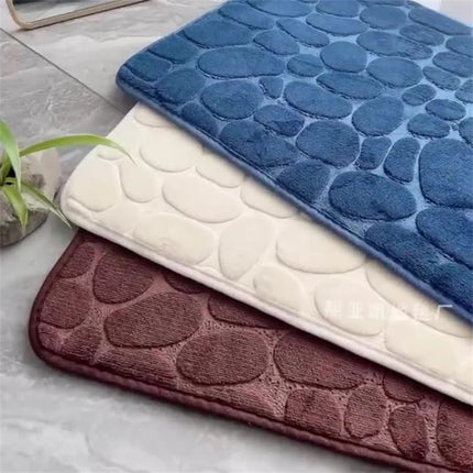 Non Slip Carpets Cobblestone Embossed Bathroom Bath In Wash Basin Bathtub Side Floor Rug Shower Room Doormat Memory Foam Mat
