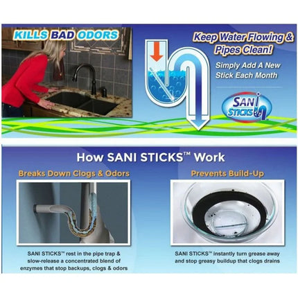 3 pack Kitchen Sink Sewer Cleanser Remove Oil Pollution Washbasin Toilet Bathtub Pipe Cleaning Sticks Household Cleaning Product