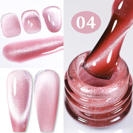 BORN PRETTY 10ml Rainbow Purple Water Light Cat Magnetic Gel Nail Polish Shining Sliver-light Holographics Semi Permanent UV Gel
