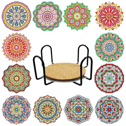 6/9Pcs DIY Diamond Painting Christmas Coaster Ornament Santa Snowman Drink Cup Cushion Diamond Embroidery Kit Xmas Kitchen Decor
