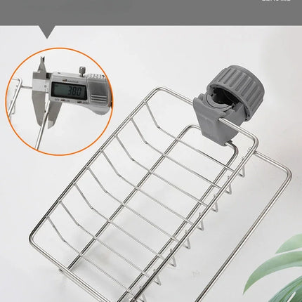 Kitchen Stainless Steel Sink Drain Rack Sponge Storage Faucet Holder Soap Drainer Shelf Organizer Towel Rack Kitchen Accessories