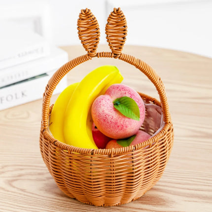 Bunny Gift Basket Decorative Easter Basket Rabbit Ear Basket Rattan-Style For Event Favors Nursery Room Easter Gift
