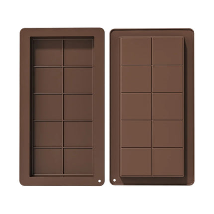 10 Grids Silicone Molding Chocolate Bar Mold Non-Stick Reusable Kitchen Deep Chocolate Mold Multipurpose Large Candy Molds
