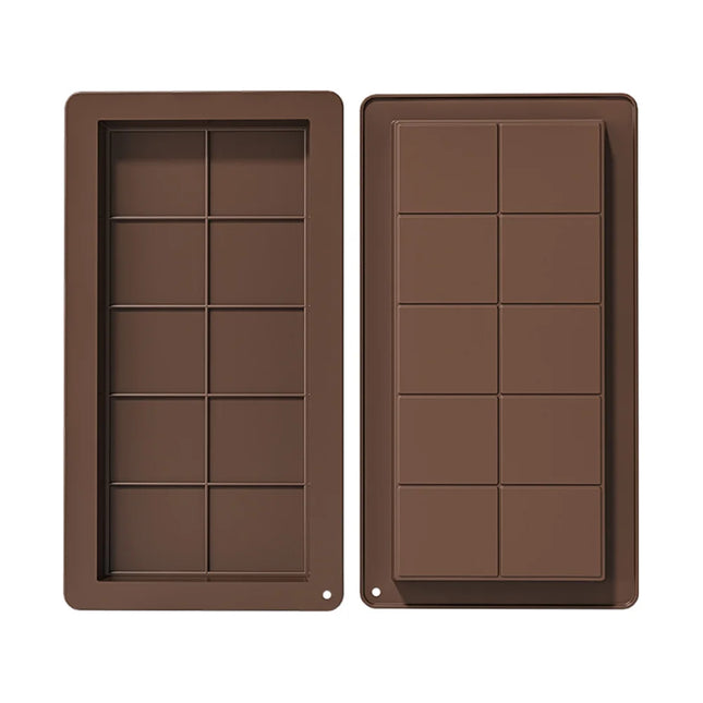 10 Grids Silicone Molding Chocolate Bar Mold Non-Stick Reusable Kitchen Deep Chocolate Mold Multipurpose Large Candy Molds