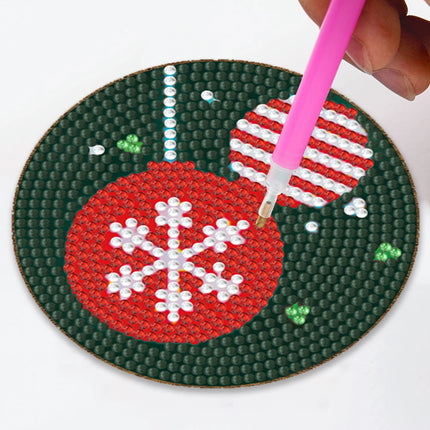 6/9Pcs DIY Diamond Painting Christmas Coaster Ornament Santa Snowman Drink Cup Cushion Diamond Embroidery Kit Xmas Kitchen Decor