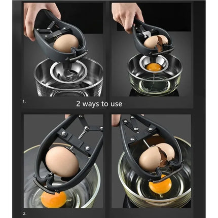 Stainless Steel Egg Cracker Separator Tool