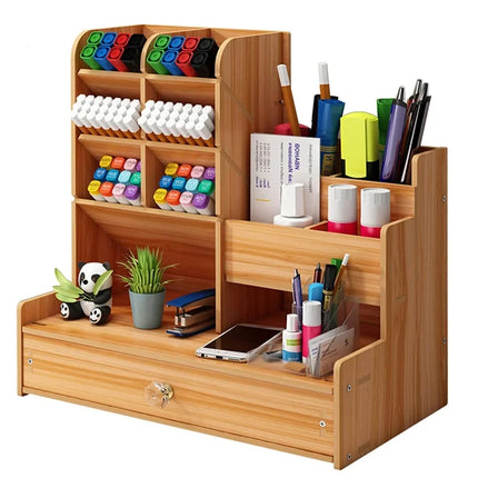 Wooden Desk Organizer DIY Pen Holder